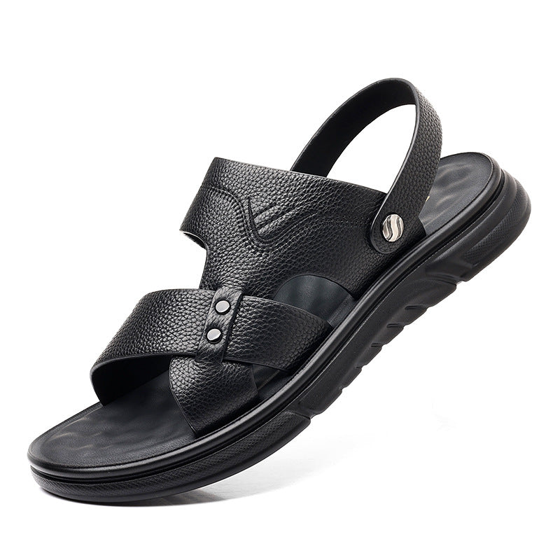 Men's Genuine Leather Sandals Breathable Comfort Casual Shoes