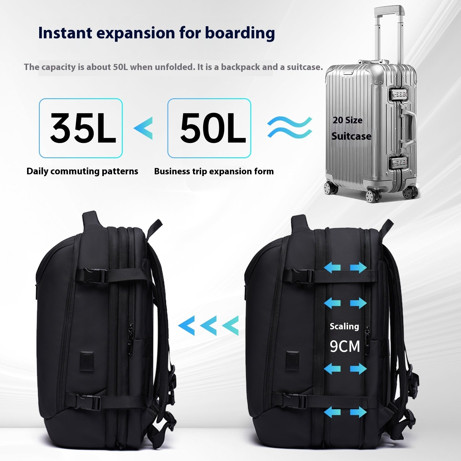 Vacuum Backpack Men | Compression | Large Travel Backpack