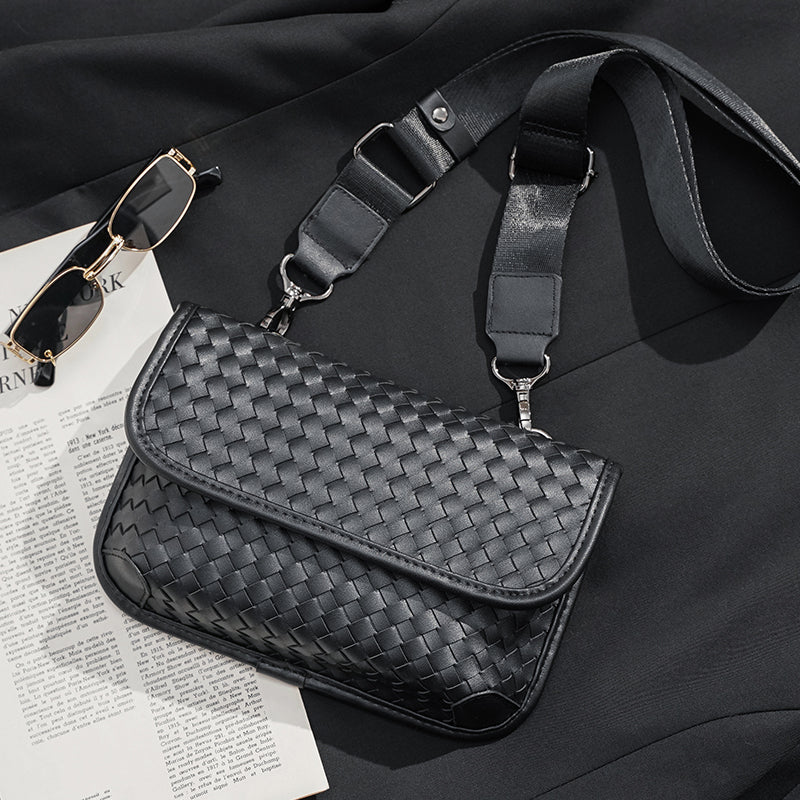 Men's Leather Shoulder Bag Check | Crossbody Street Messenger Bag