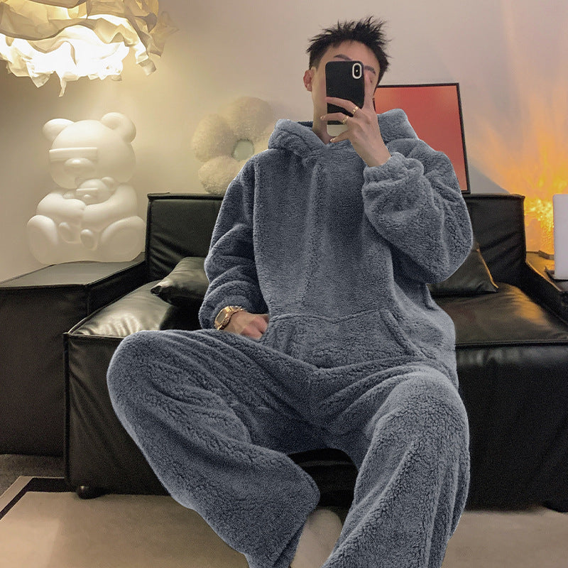 Herren Flanell Homewear | Korallenfleece Freizeitanzug Warm