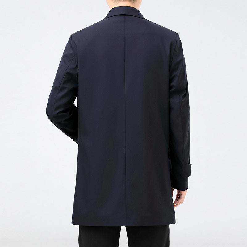Men's Business Casual Trench Coat – Mid-Length Premium Coat