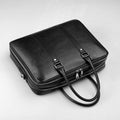 Men's Genuine Leather Business Bag with Double Zipper – Premium Briefcase
