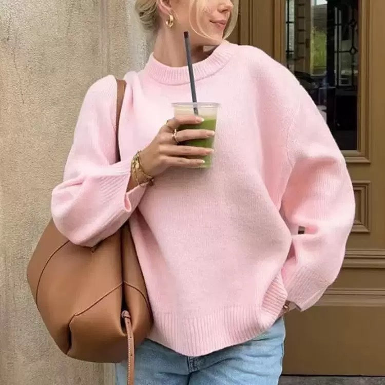 Versatile Women's Knitted Jumper – Loose Basic Pullover for Every Look