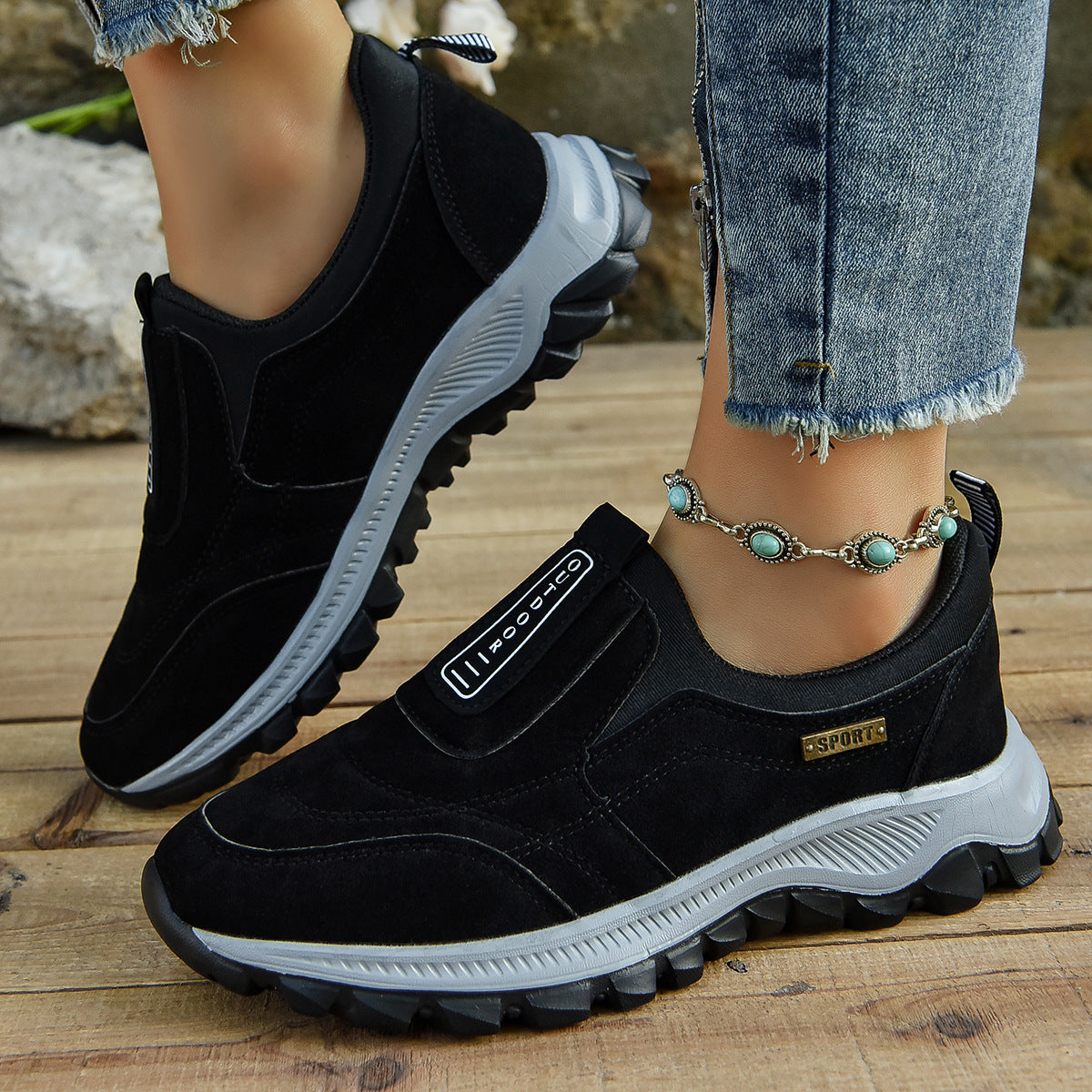 Damen Slip-On Sportschuhe – Komfort Walking Running Sneaker