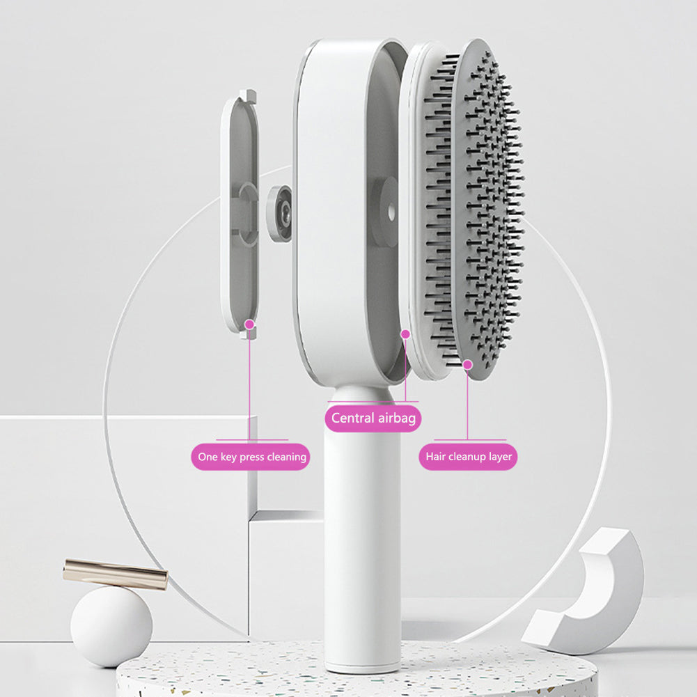 Self-Cleaning Hair Brush – Anti-Static Massage Brush for Women
