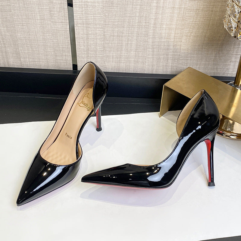 Nude Women's High Heels | Elegant Pumps with Side Cut-Out
