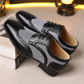 Men's Leather Houndstooth Loafers | Elegant Slip-On Shoes