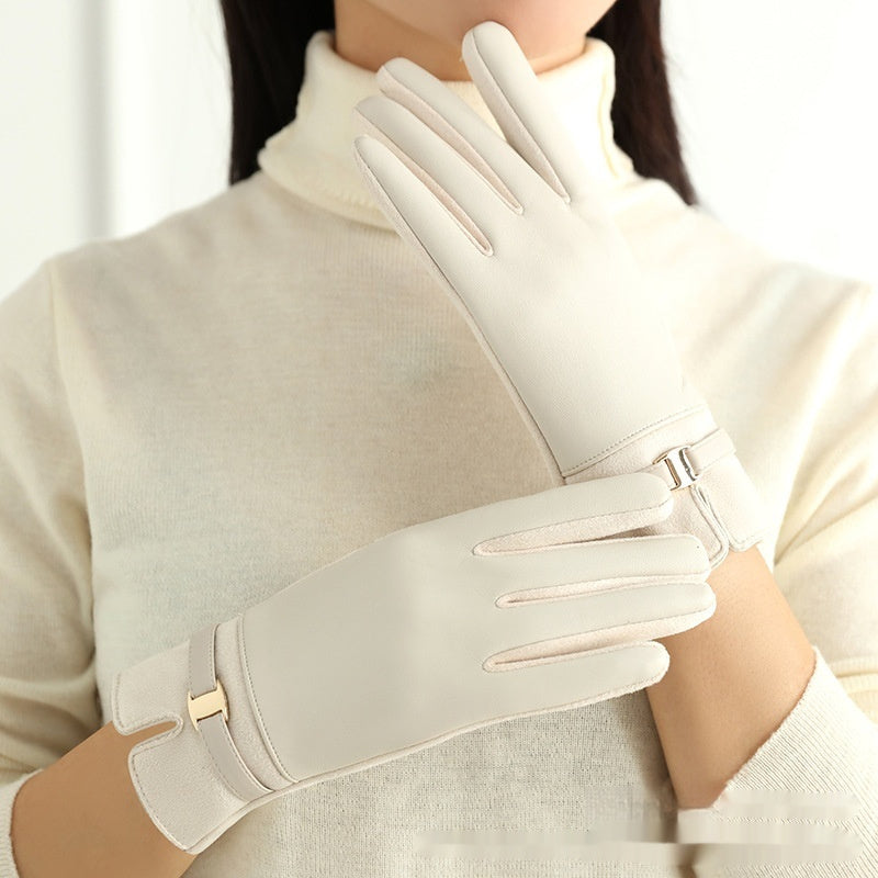 Damen PU Handschuhe mit Fleecefutter – Stilvoll Warm & Modern