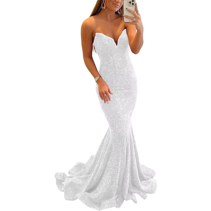 Luxurious Sequin Evening Gown – Sexy Maxi Gala Dress for Unforgettable Appearances