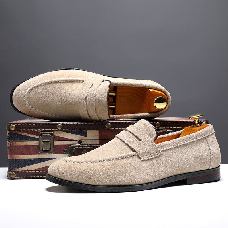 Men's Nubuck Leather Slip-On | Comfortable Casual Loafer Shoes