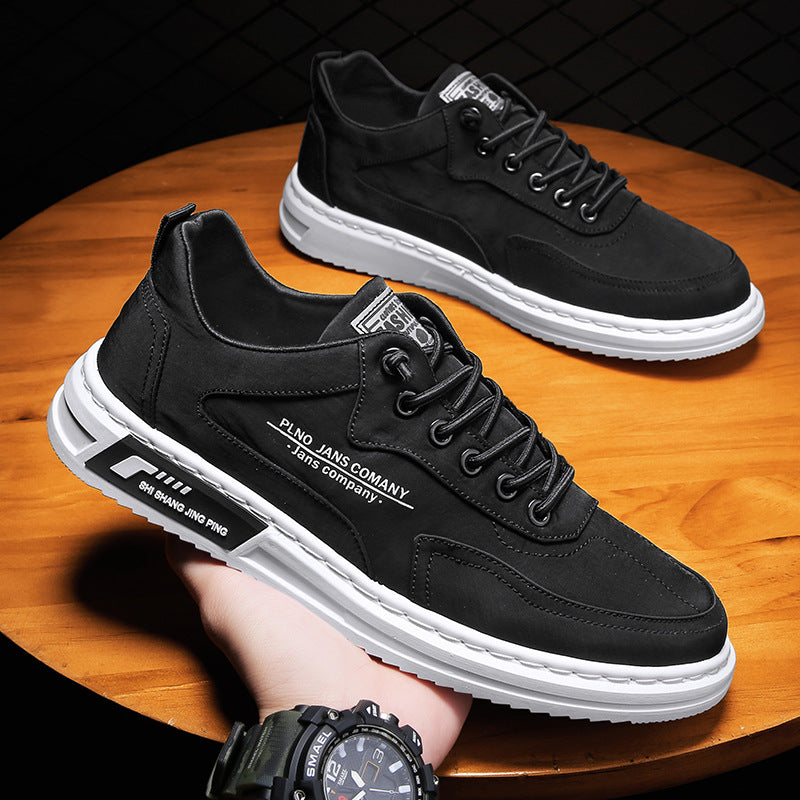 Herren Plateau Canvas Sneaker Schnürschuhe Trend Freizeit