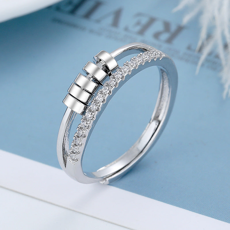 Five-Ring Zircon Hipster Swivel Ring