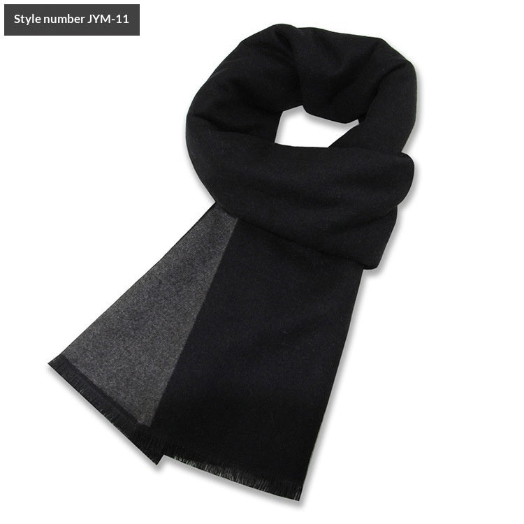 Men's Scarf Plaid Warm Wool Blend Winter Thick Elegant