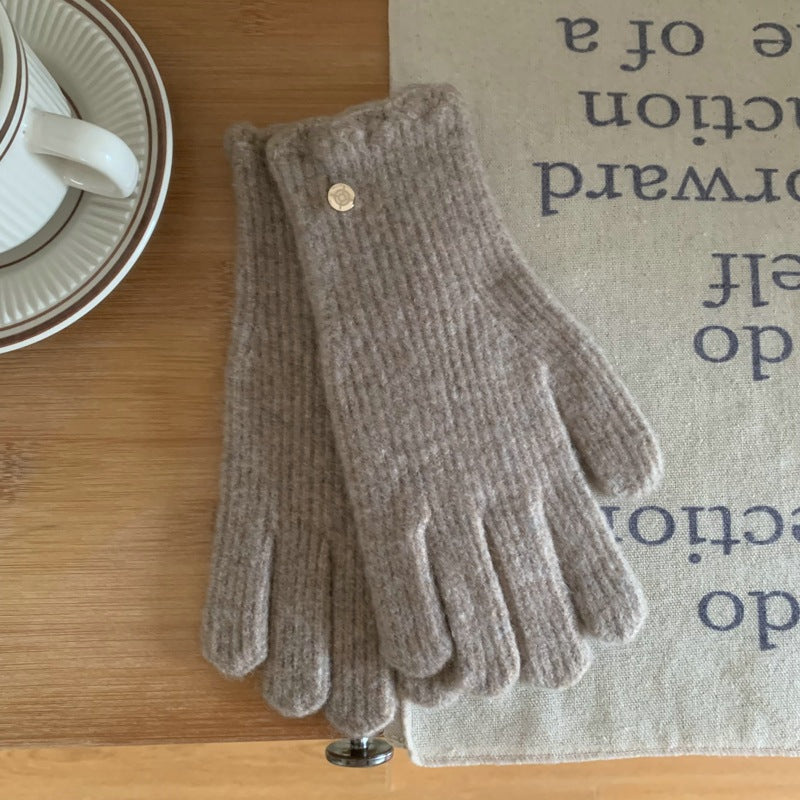 Damen Wollhandschuhe mit Rüschen – Warme Winterhandschuhe
