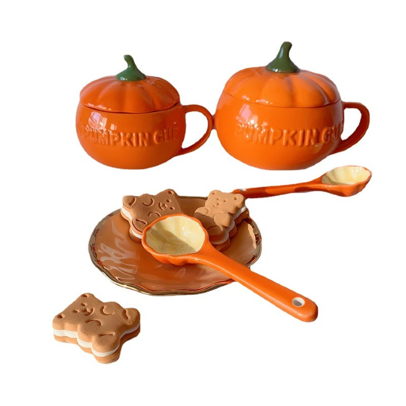 Ceramic Pumpkin Mug Set – Breakfast Mugs for Couples