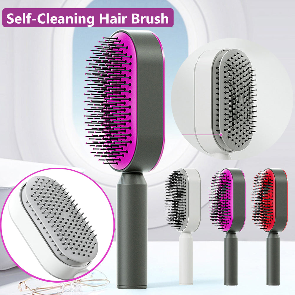 Self-Cleaning Hair Brush – Anti-Static Massage Brush for Women