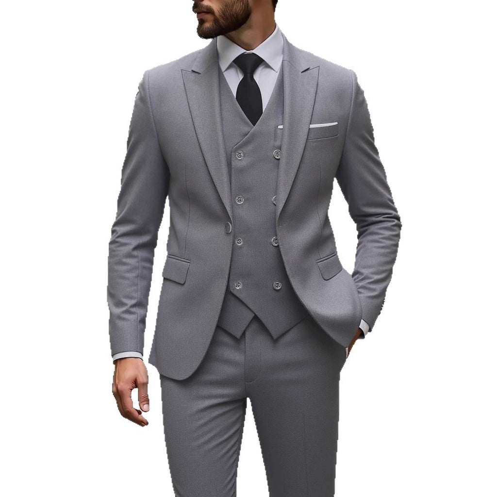 Men's Three-Piece Business Suit - Double-Breasted Premium Set