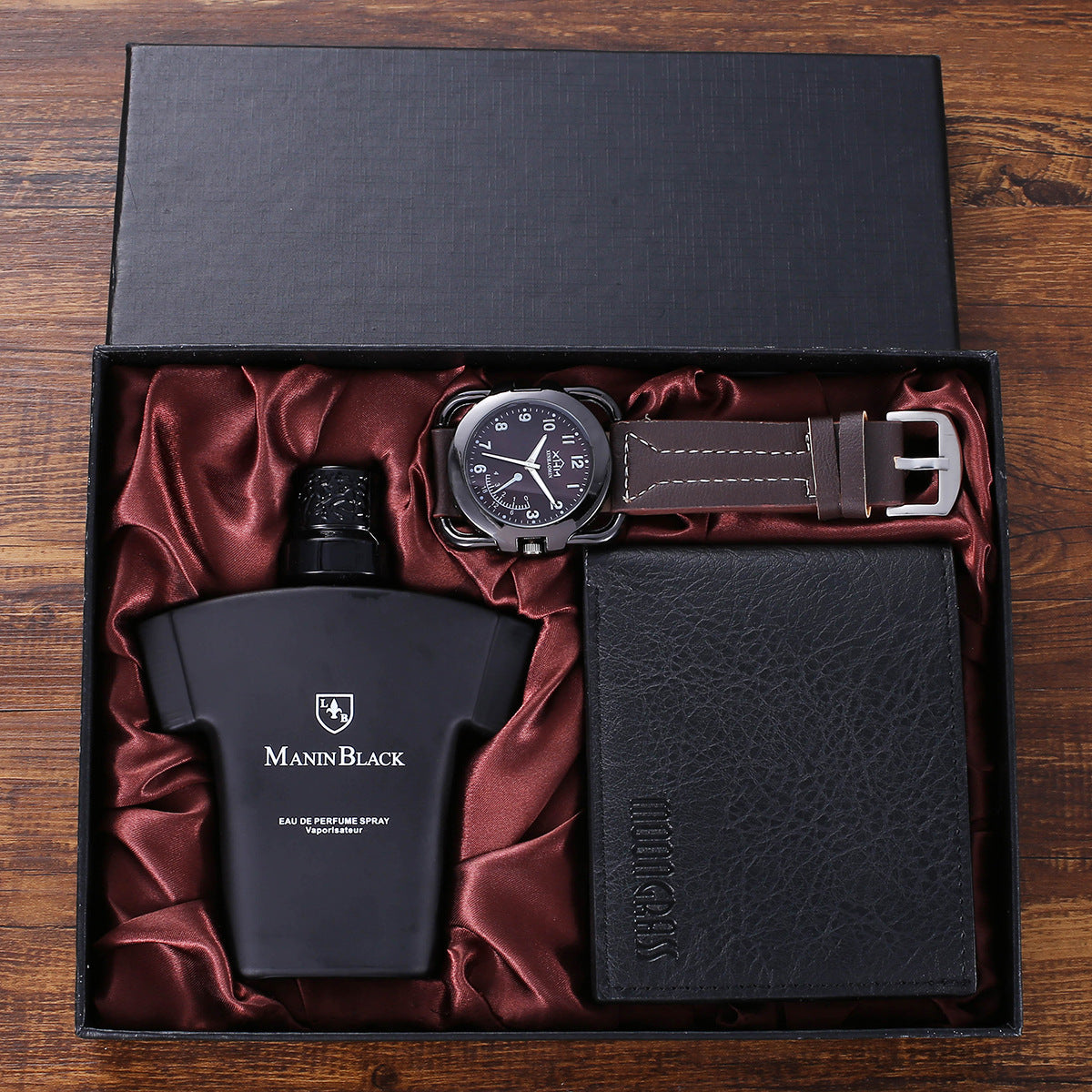 Men's Gift Set | Wallet Belt Watch Perfume Elegant