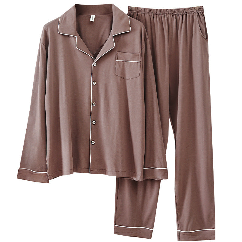 Herren Modal Pyjama | Leicht Schlafanzug | Cardigan Set