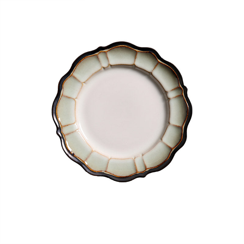 Keramik Teller Vintage | Japanischer Stil Flacher Design Teller