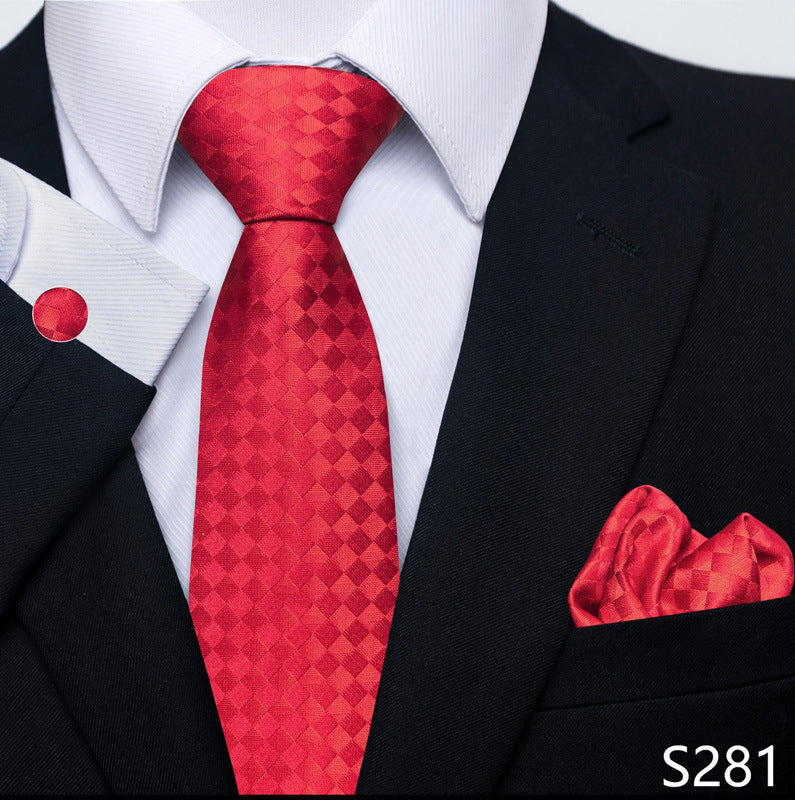 Men's Tie Set Business Scarf Cufflinks Elegant