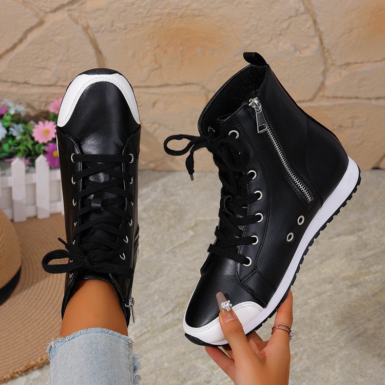 Women's Flat Ankle Boots with Side Zip – Stylish Everyday Boots