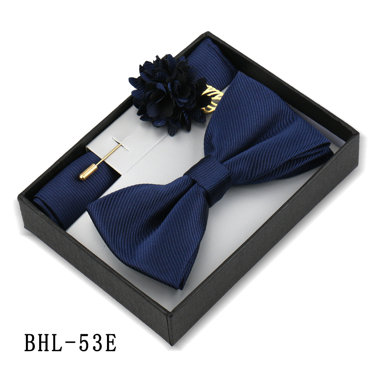 Men's Bow Tie Set Elegant Pocket Square Brooch Gift