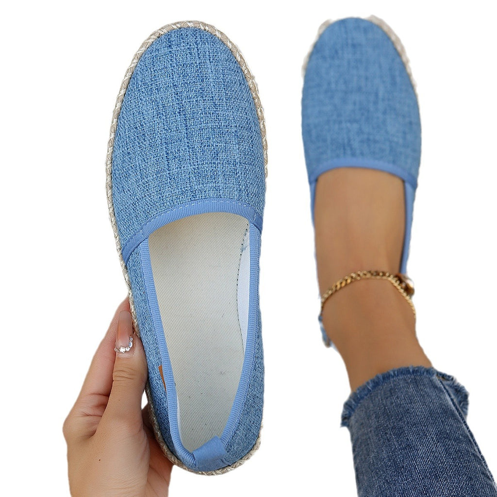 Women's Espadrilles Comfortable | Fabric Slip-On Rope Sole Casual