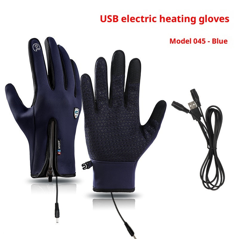 USB Heated Gloves Warm Windproof Waterproof Winter Outdoor