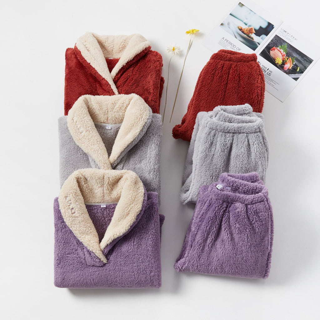 Women's Coral Fleece Pyjama Set – Warm, Fluffy & Perfect for Winter