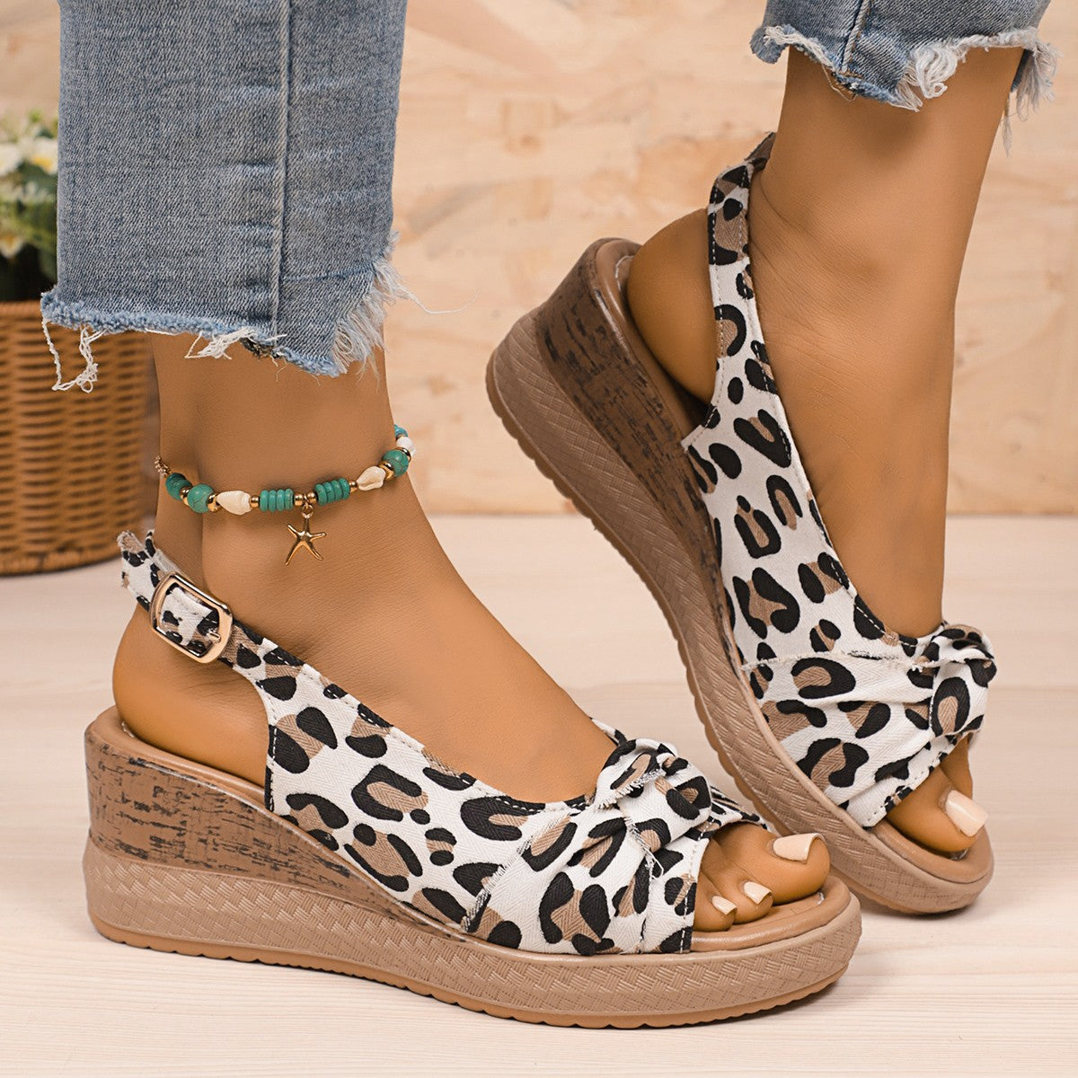 Plus Size Women's Wedge Sandals | Hemp Rope Bow Summer Shoes