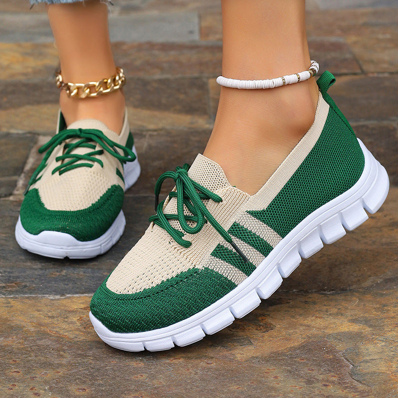 Women's Lightweight Flyknit Sneakers | Breathable Sports Casual Shoes