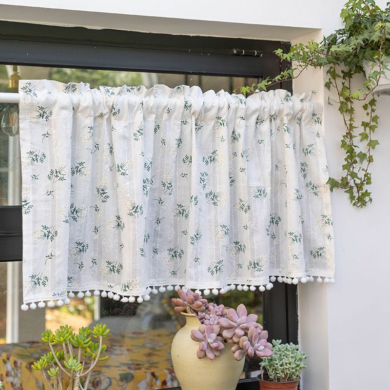 Bistro Curtain Tassels | Short Kitchen Curtain Cafe Style