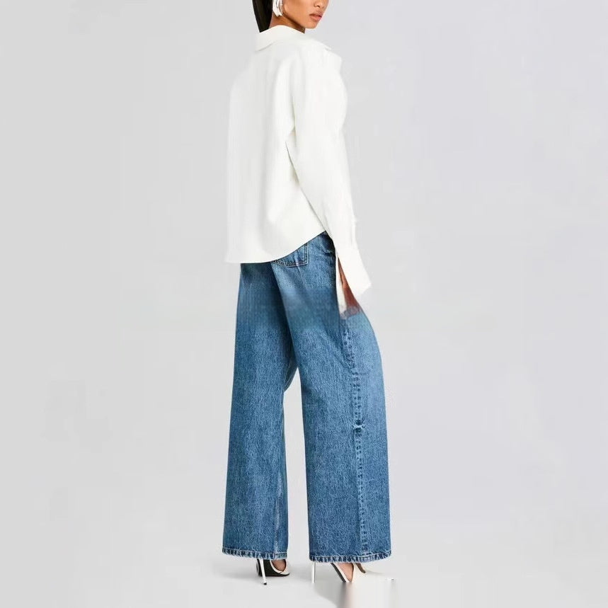 Modische Damenbluse mit asymmetrischem Schnitt – Modern & Elegant