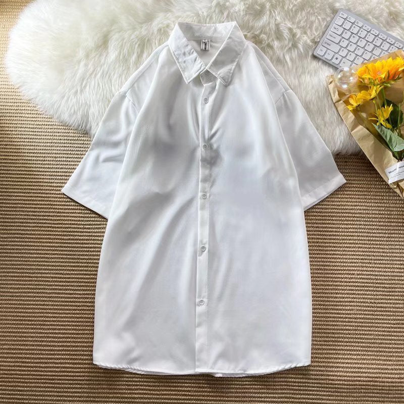 Men's Stand-Up Collar Shirt | Short Sleeve Summer Shirt Modern Elegant