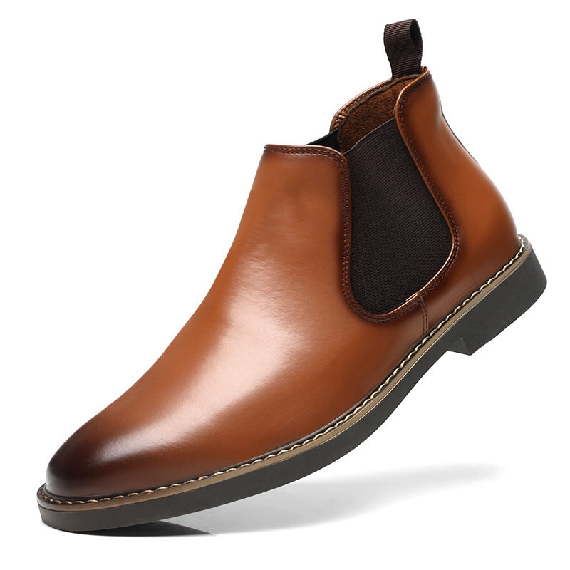 Men's Leather Boots Oversize | British Style Casual Boots