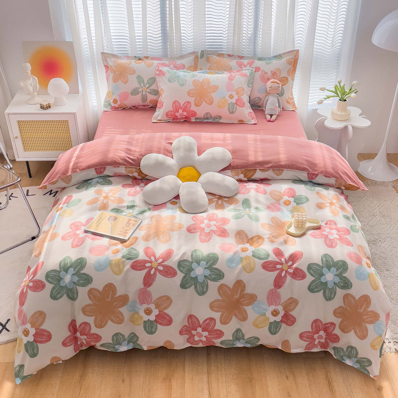 4-piece thick cotton bedding set | warm durable easy-care