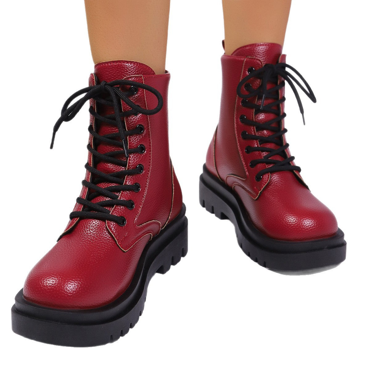 Damen Plus Size Schnürboots | Chunky Combat Stiefeletten