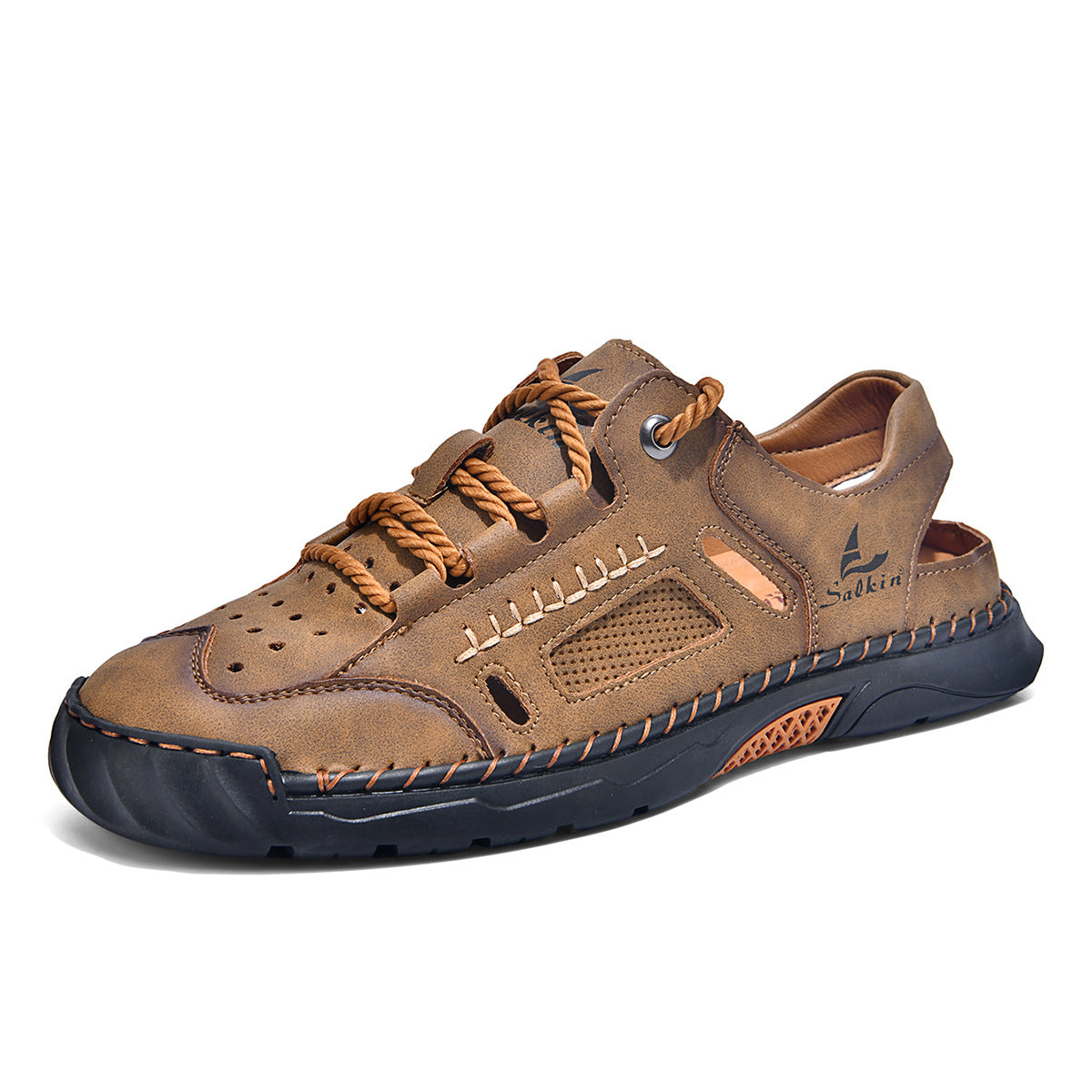 Men's Hand-Stitched Closed Sandals Comfort Casual Shoes