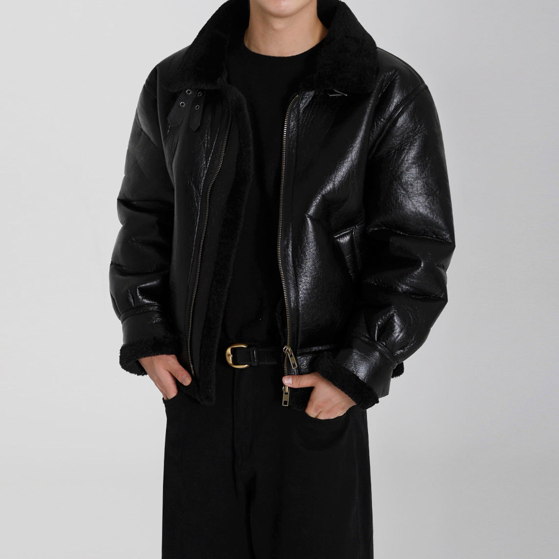 Men's Winter Coat Lambswool - Warm Loose Fit Comfort Coat