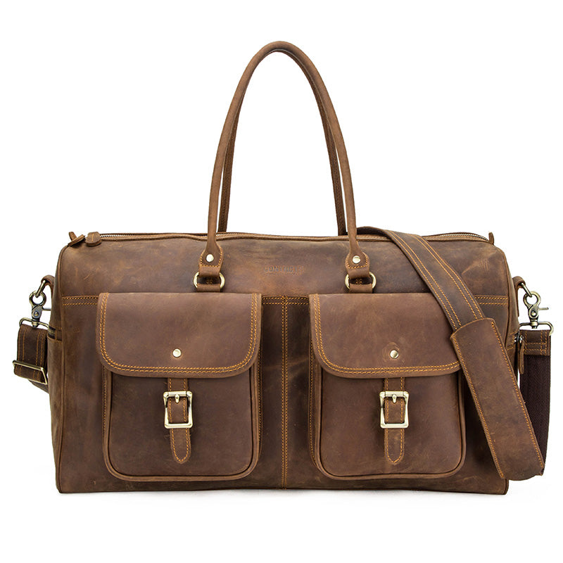 Retro Leather Travel Bag XL - Crazy Horse Cowhide Weekender