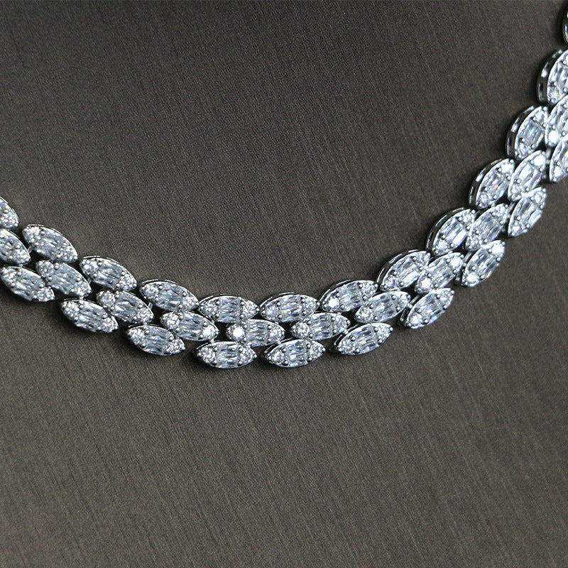 Luxurious Bridal Jewelry Set with Zircon – 4-Piece for Wedding & Evening Gown