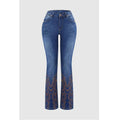 Women's Retro Stretch Jeans with Pearl Embroidery – Elegant Denim Pants