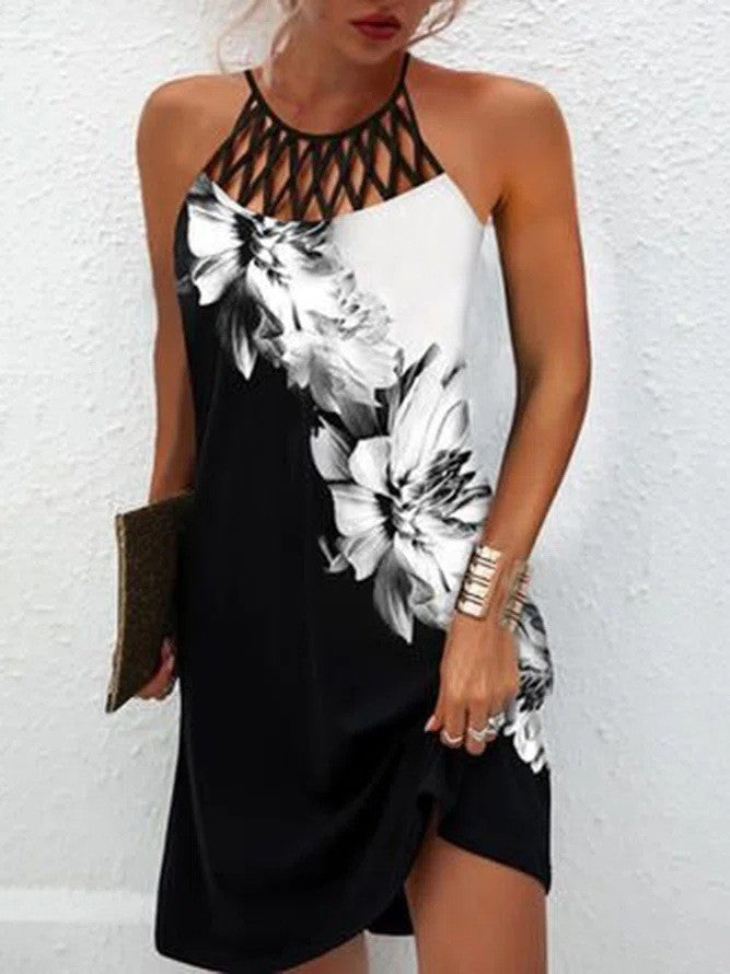 Women's Summer Dress with Print – Halterneck, Lightweight & Trendy