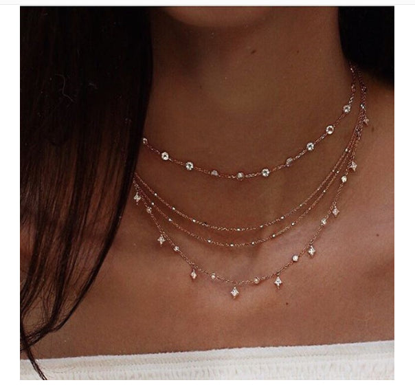 Layered Star Necklace - Handmade Women's Jewelry in a Modern Trend