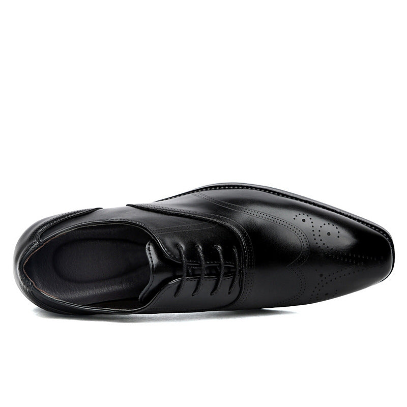 Men's Brogue Leather Shoes Pointed | British Elegant Business