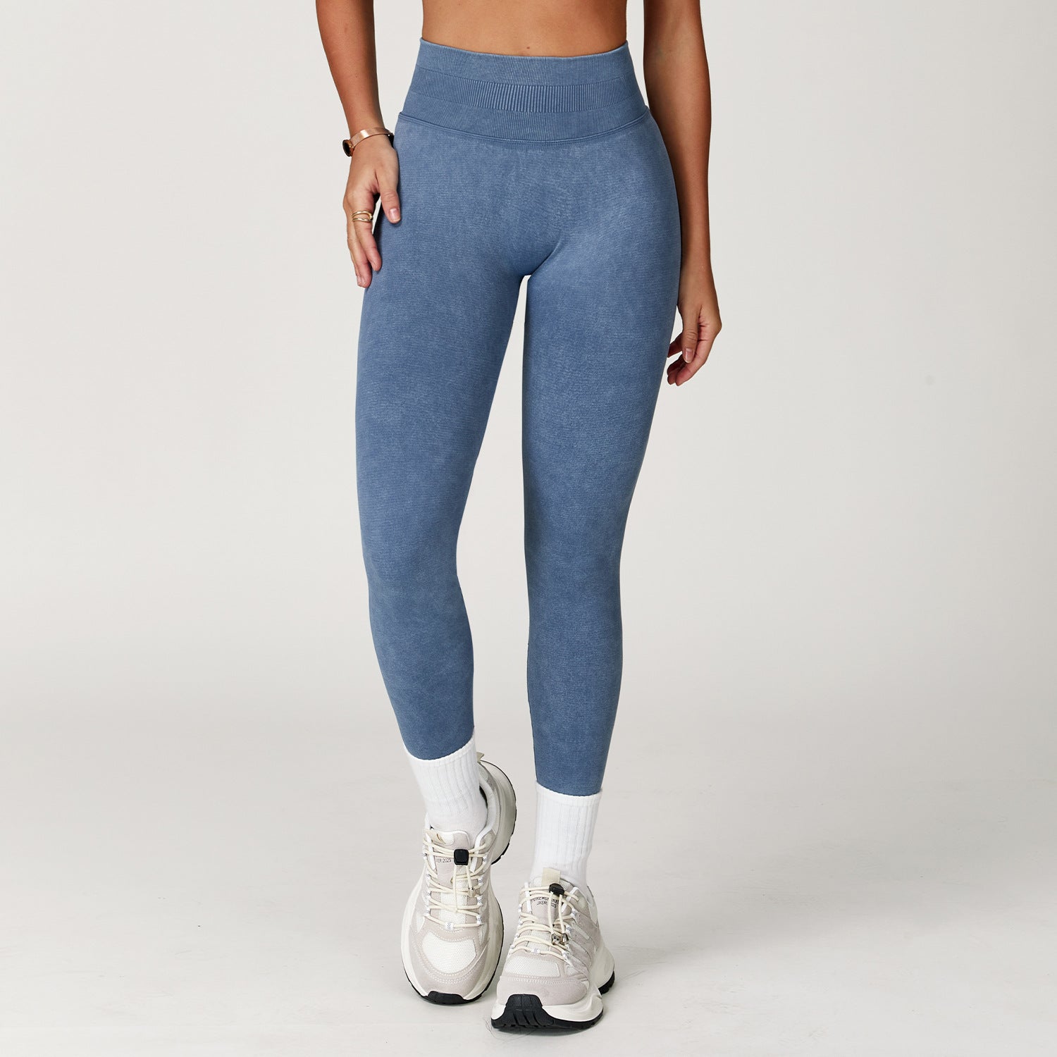 Women's Seamless Stone Washed Yoga Leggings – High Waist Push-Up