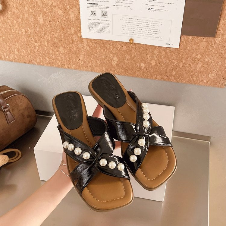 Damen Designer Slides Elegant – Komfort One Strap Pantoletten