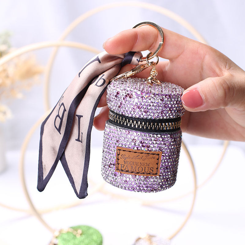 Crystal Coin Purse for Women - Shiny Mini Bag with Keychain