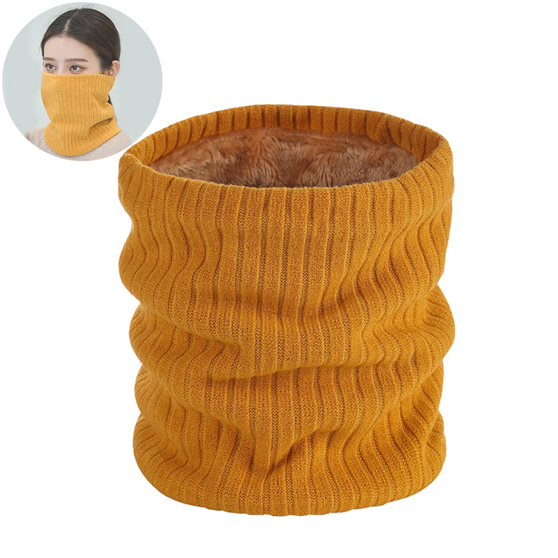 Warm Plush Scarf Winter Unisex Soft Knitted Scarf Solid Color